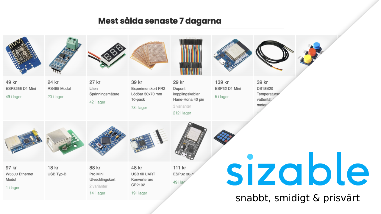Sizable electronics webstore
